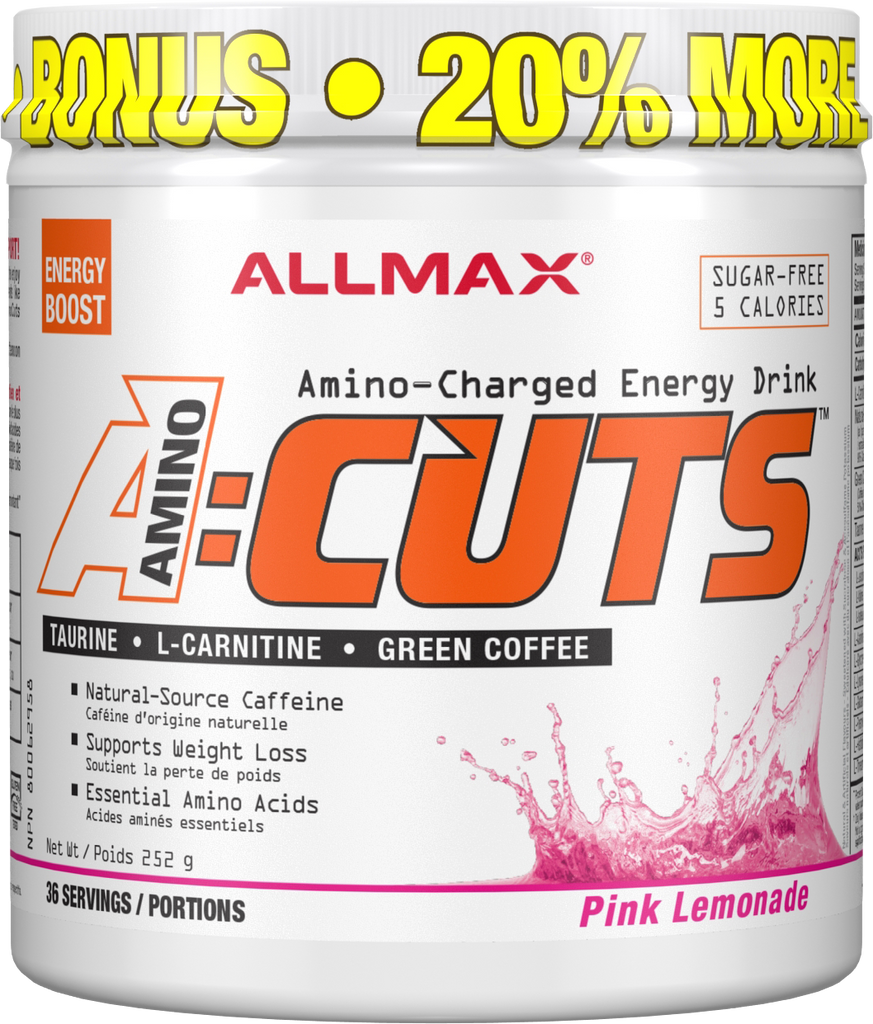 A:Cuts (limonade rose) - Allmax - Acides aminés et Énergie
