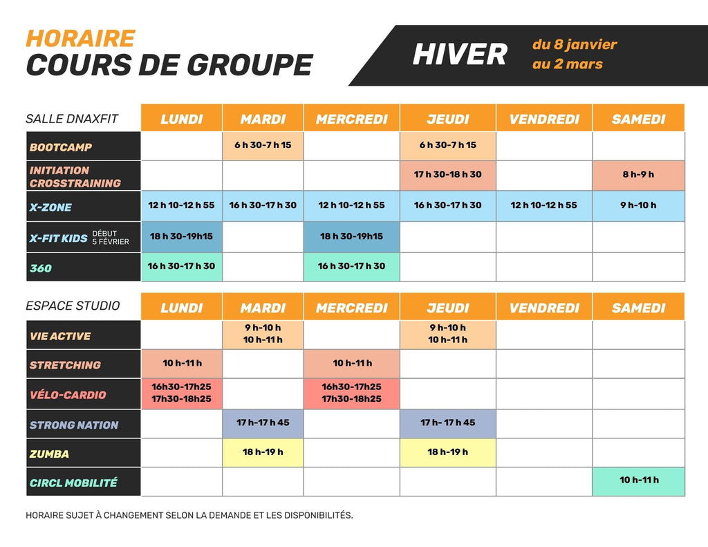 Cours de groupe – Énergie Sud